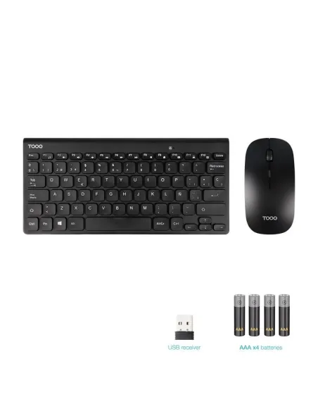 TooQ TQKMW-3101-B Kit de Teclado y Ratón inalámbricos compacto