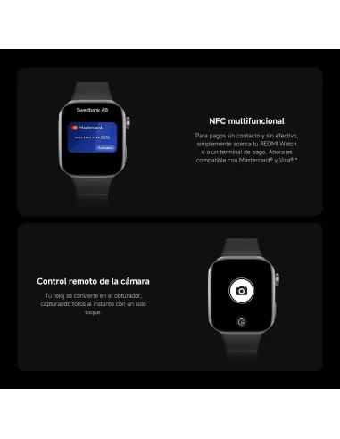 Xiaomi Redmi Watch 6 NFC Obsidian Black: AMOLED 2,07 y GNSS