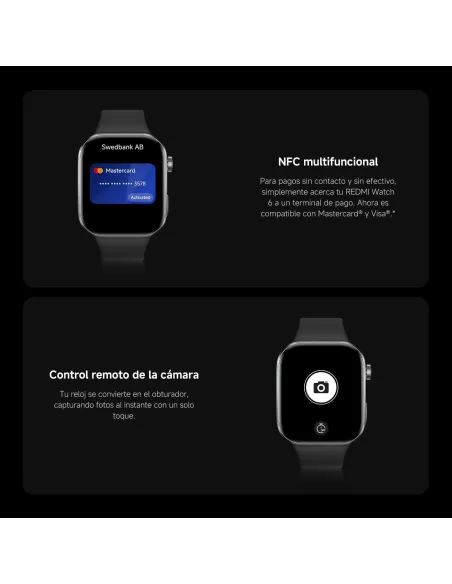 Xiaomi Redmi Watch 6 NFC Obsidian Black: AMOLED 2,07 y GNSS