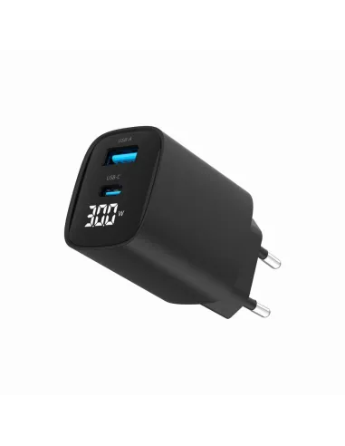 Cargador Gembird TA-UC-PDQC30LCD-BK-01 30W USB-C PD y LCD