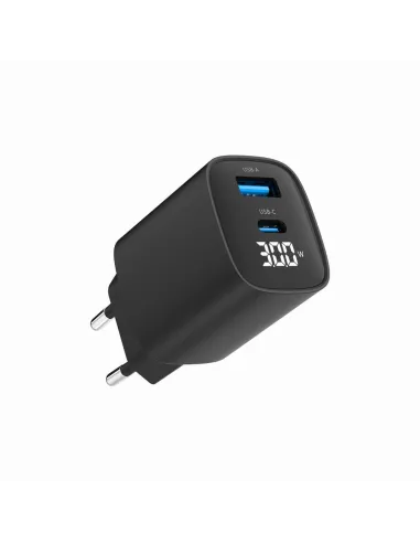 Cargador Gembird TA-UC-PDQC30LCD-BK-01 30W USB-C PD y LCD