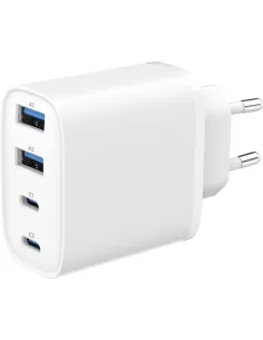 Gembird TA-UC-2A2C-PD40-01-W Cargador GaN 40W 2x USB-C PD y 2x USB-A-AATCAT0545