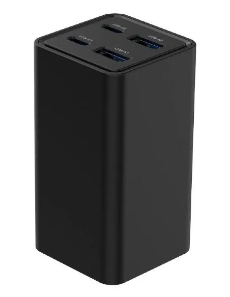 Cargador Gembird TA-UC-2A2C-PD65-01-BK 65W GaN 4 puertos