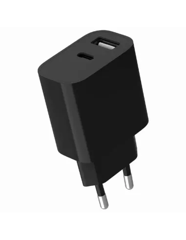 Cargador Gembird TA-UC-2AC12-01-BK 12W negro USB-C/A dual