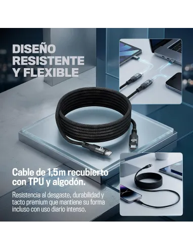 Energy Sistem Magnet Roll USB-C 2.0 Negro magnético de 60 W