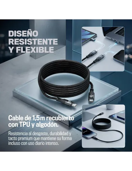 Energy Sistem Magnet Roll USB-C 2.0 Negro magnético de 60 W