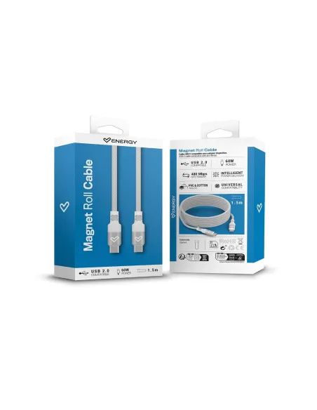 Energy Sistem Magnet Roll cable USB-C magnético de 60 W