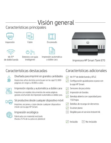 HP Smart Tank 6005 impresora multifunción A4 Wi-Fi dúplex
