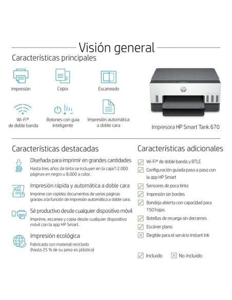 HP Smart Tank 6005 impresora multifunción A4 Wi-Fi dúplex