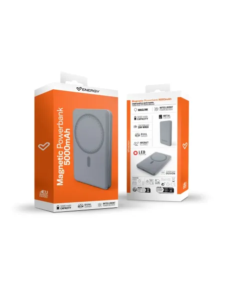 Powerbank magnética Energy Sistem Magnetic 5000 mAh Graphite