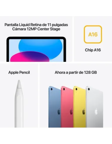 Apple iPad 2025 11" WiFi 128GB Azul: tablet A16 para estudio