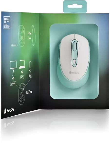 NGS SMOGMINT-RB Ratón Inalámbrico Ambidiestro 2400 DPI  Blanco/Verde