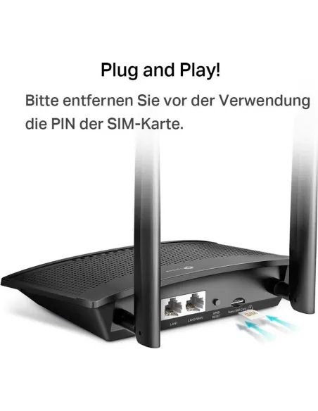 TP-Link TL-MR100 Router 4G LTE Wi-Fi 4 N300 con NanoSIM