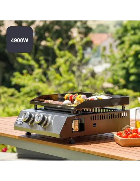 Black+Decker BXOP4900E plancha de gas con 2 quemadores 4900W