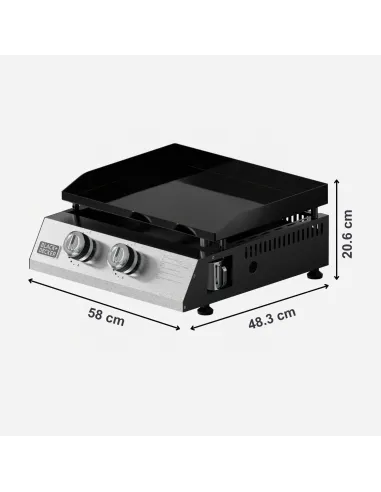 Black+Decker BXOP4900E plancha de gas con 2 quemadores 4900W