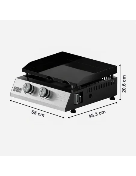 Black+Decker BXOP4900E plancha de gas con 2 quemadores 4900W
