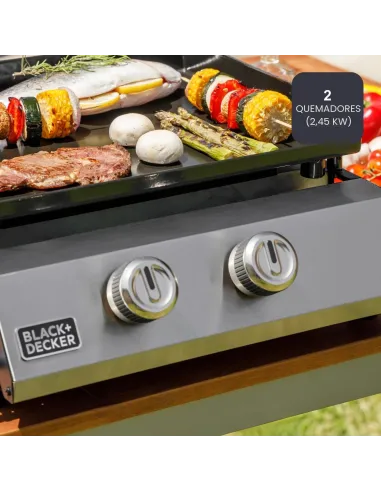 Black+Decker BXOP4900E plancha de gas con 2 quemadores 4900W
