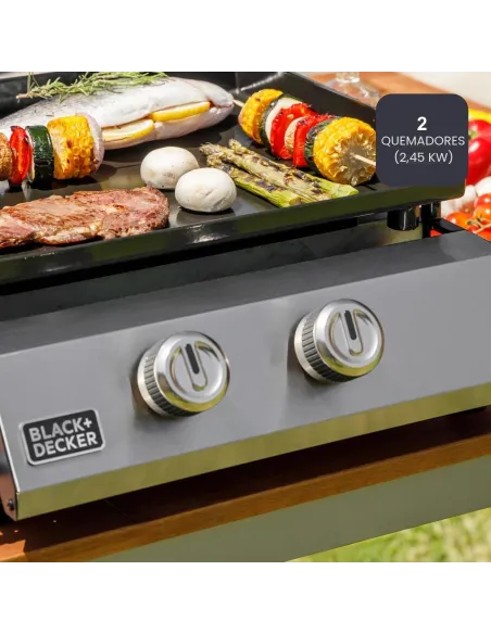 Black+Decker BXOP4900E plancha de gas con 2 quemadores 4900W