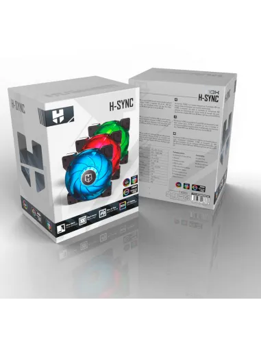 Nox Hummer H-SYNC Pack 3 Ventiladores RGB 120mm para caja