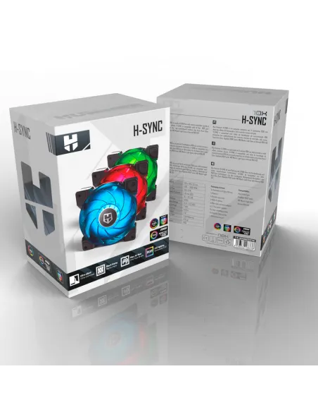 Nox Hummer H-SYNC Pack 3 Ventiladores RGB 120mm para caja