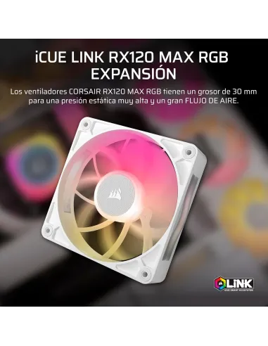 Ventilador Corsair iCUE LINK RX120 II RGB 120mm PWM Blanco