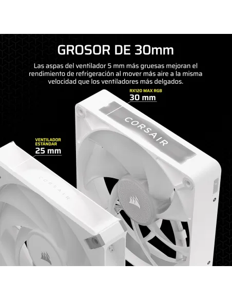 Ventilador Corsair iCUE LINK RX120 II RGB 120mm PWM Blanco