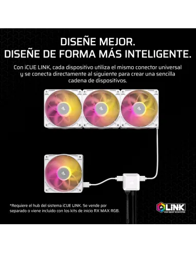 Ventilador Corsair iCUE LINK RX120 II RGB 120mm PWM Blanco