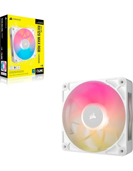 Ventilador Corsair iCUE LINK RX120 II RGB 120mm PWM Blanco