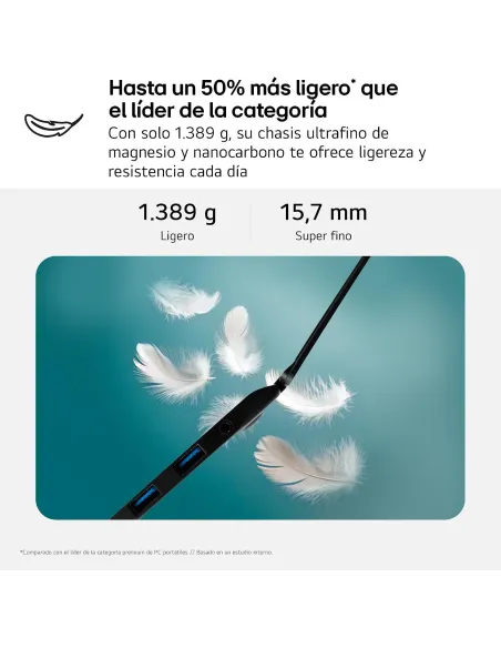 Portátil LG Gram 17Z90TL-G.AU88BN de Intel Core Ultra 7 258V