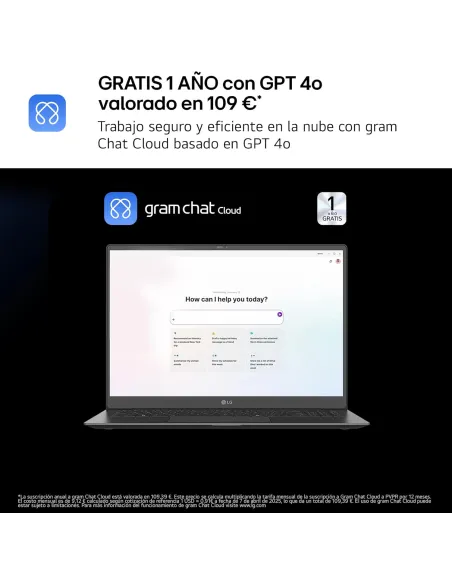 Portátil LG Gram 17Z90TL-G.AU88BN de Intel Core Ultra 7 258V