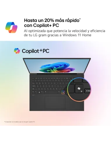 LG gram 14Z90U-G.AU85BN, portátil 14 pulgadas ligero con IA