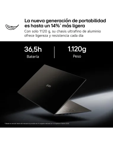 LG gram 14Z90U-G.AU85BN, portátil 14 pulgadas ligero con IA