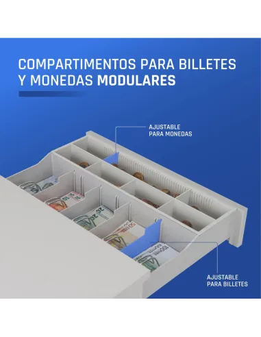 cajón portamonedas iggual IRON-50PW blanco para TPV RJ11