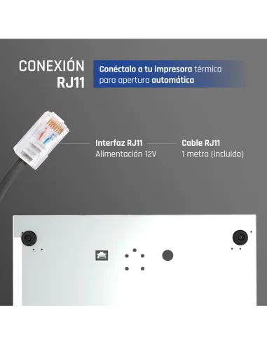 cajón portamonedas iggual IRON-50PW blanco para TPV RJ11