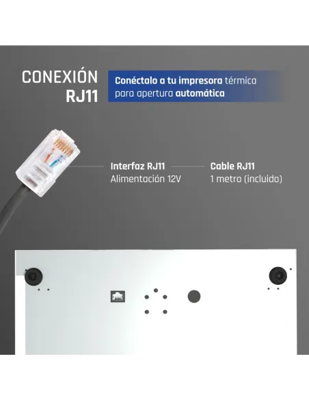 cajón portamonedas iggual IRON-50PW blanco para TPV RJ11