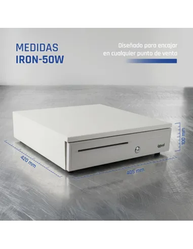 cajón portamonedas iggual IRON-50PW blanco para TPV RJ11