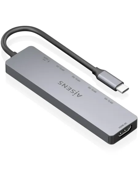Dock USB-C 6 en 1 AISENS ASUC-6P047-GR | HDMI 4K a 60 Hz