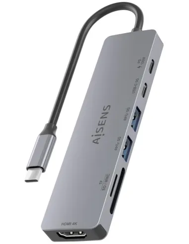 AISENS ASUC-7P048-GR: dock USB-C 7 en 1 con HDMI 4K 60 Hz