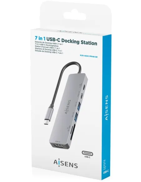 AISENS ASUC-7P048-GR: dock USB-C 7 en 1 con HDMI 4K 60 Hz