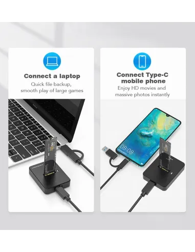 Gembird DD-U3M2: estación SSD M.2 SATA/NVMe USB-C externa
