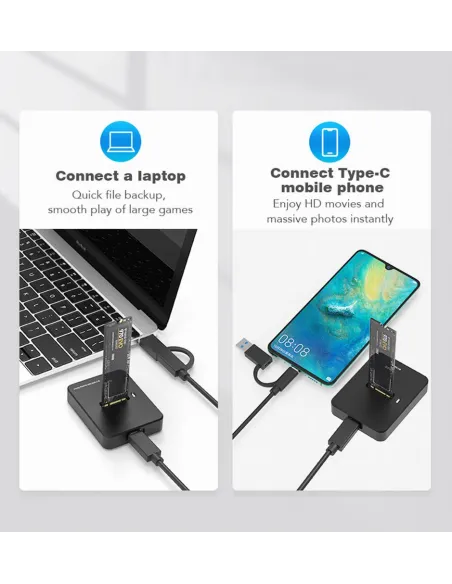 Gembird DD-U3M2: estación SSD M.2 SATA/NVMe USB-C externa