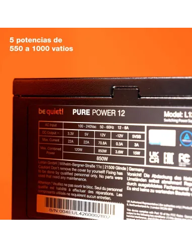 be quiet! Pure Power 12 1000W: fuente ATX Gold no modular
