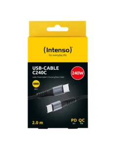 Intenso C240C Cable USB-C a USB-C de 2 m hasta 240W Negro-AAOAAC0226
