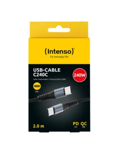 Intenso C240C Cable USB-C a USB-C de 2 m hasta 240W Negro