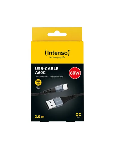Intenso A60C Cable USB-A a USB-C 2 m hasta 60W Negro