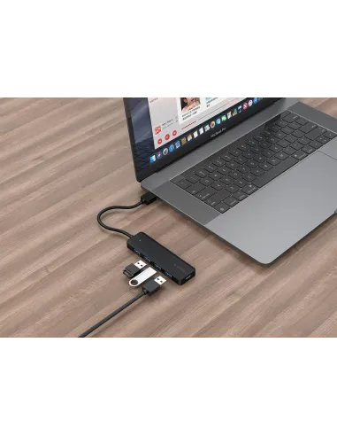 Hub USB Gembird 4 puertos: 4 USB-A y 5 Gbps para portátil