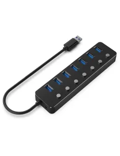 Gembird UHB-U3P7P-01 7 puertos 5000 Mbit/s modelo UHB-U3P7P-01 con botones e indicadores LED-AAOAUS0280