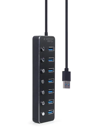 Gembird UHB-U3P7P-01: hub USB de 7 puertos USB-A y switches