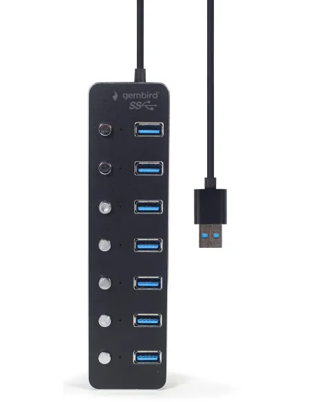Gembird UHB-U3P7P-01: hub USB de 7 puertos USB-A y switches