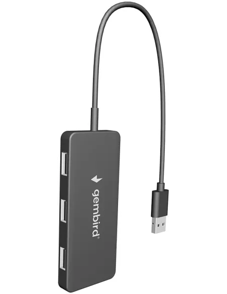 Gembird UHB-U2P4-04 Hub USB 2.0 de 4 puertos de 480 Mbps con cable integrado